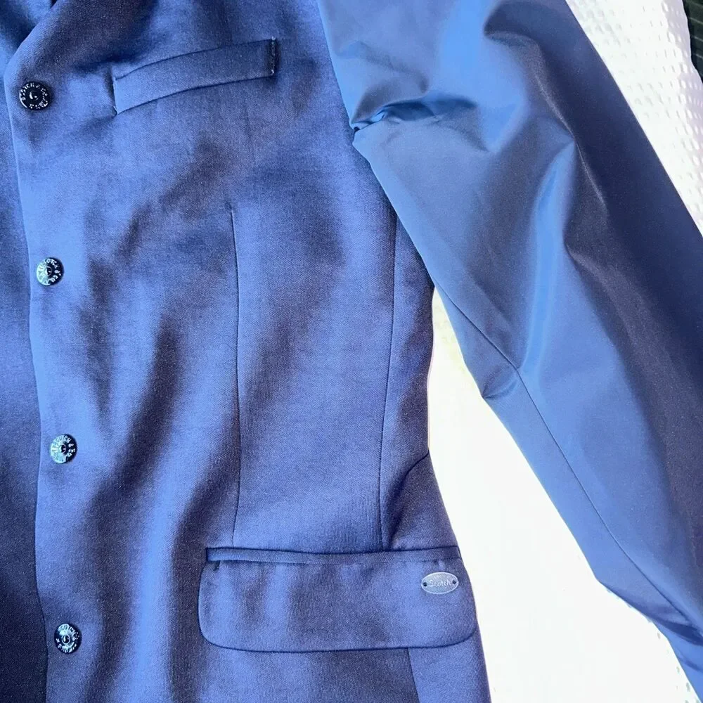 Scotch Soda Men's Blazer Jacket Navy Blue Textured Knit M/48R Casual Smart